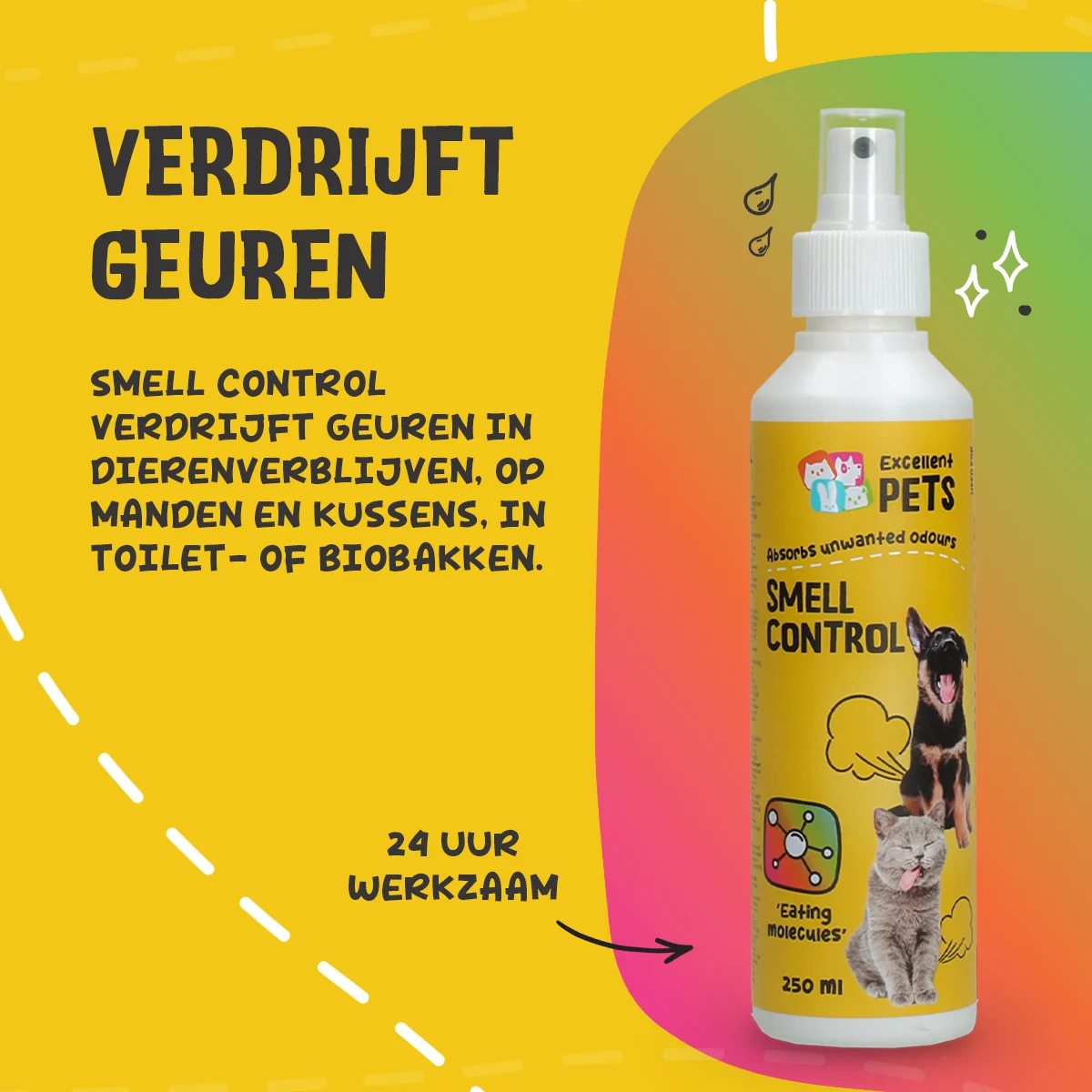 Désodorisant en spray pour les espaces de vie des animaux 250 ml – Excellent Pets Smell Control – Image 5