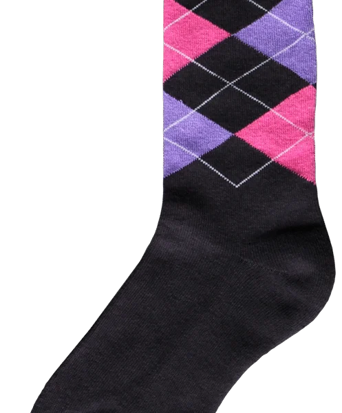 Chaussettes d’équitation gris foncé, rose et violet, pointure 43 à 46