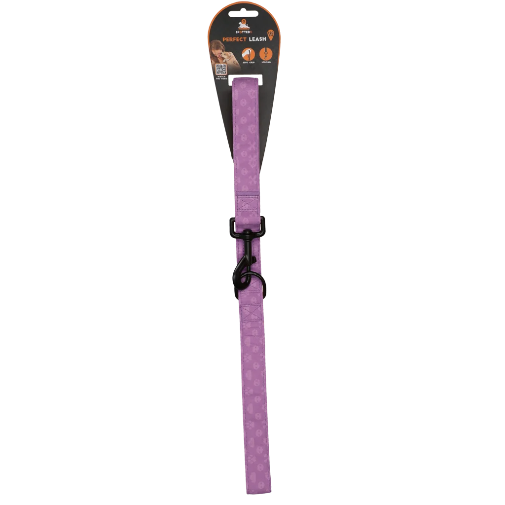 SPOT0014D.png Laisse pour chien avec anneau en D, 120 cm, violette – Spotted! Pro Perfect Leash – Image 1