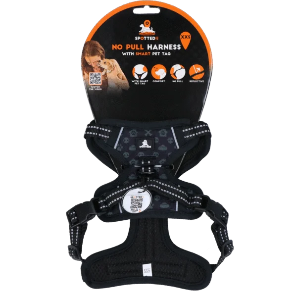 Harnais anti traction pour chien avec poignée, gris foncé XXS – Spotted! Pro No Pull
