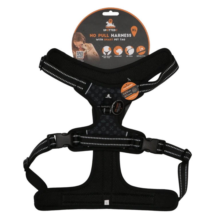 Harnais anti traction pour chien avec poignée, gris foncé XL – Spotted! Pro No Pull