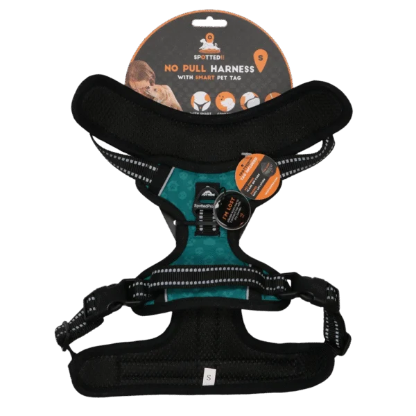 Harnais anti traction pour chien avec poignée, vert S – Spotted! Pro No Pull
