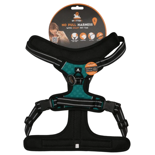 Harnais anti traction pour chien avec poignée, vert L – Spotted! Pro No Pull