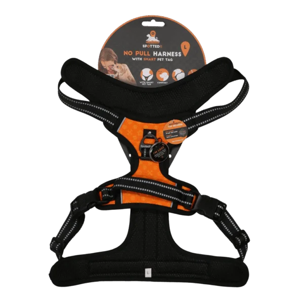 Harnais anti traction pour chien avec poignée, orange L – Spotted! Pro No Pull