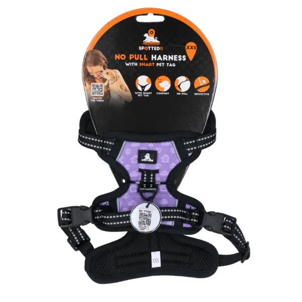 Harnais anti traction pour chien avec poignée, violet XXS – Spotted! Pro No Pull