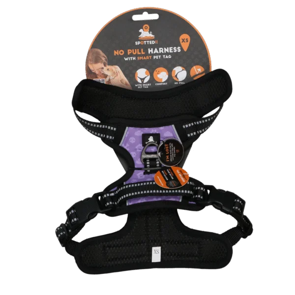 Harnais anti traction avec poignée, violet XS – Spotted! Pro No Pull