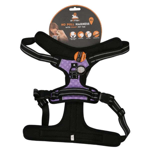 Harnais anti traction pour chien avec poignée, violet XL – Spotted! Pro No Pull