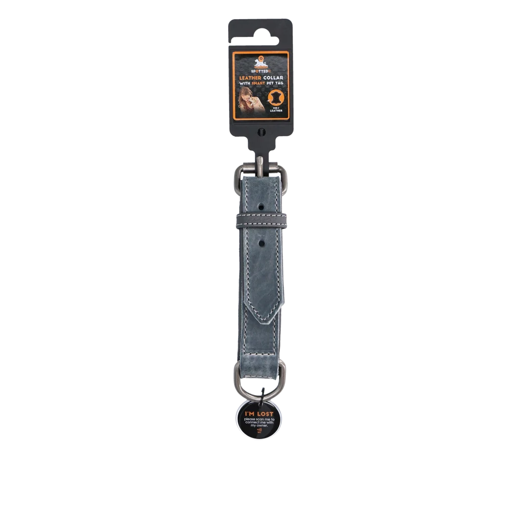 Collier pour chien en cuir gris, 65 cm – Spotted! Pro – Image 3