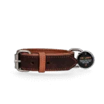 Collier pour chien en cuir avec médaille numérique, 50 cm, marron – Spotted! Pro