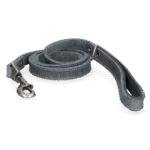 Laisse pour chien en cuir avec poignée doublée, gris, 130 x 1,8 cm – Spotted! Pro