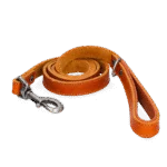 Laisse en cuir pour chien avec poignée rembourrée, cognac, 130 x 1,8 cm – Spotted! Pro