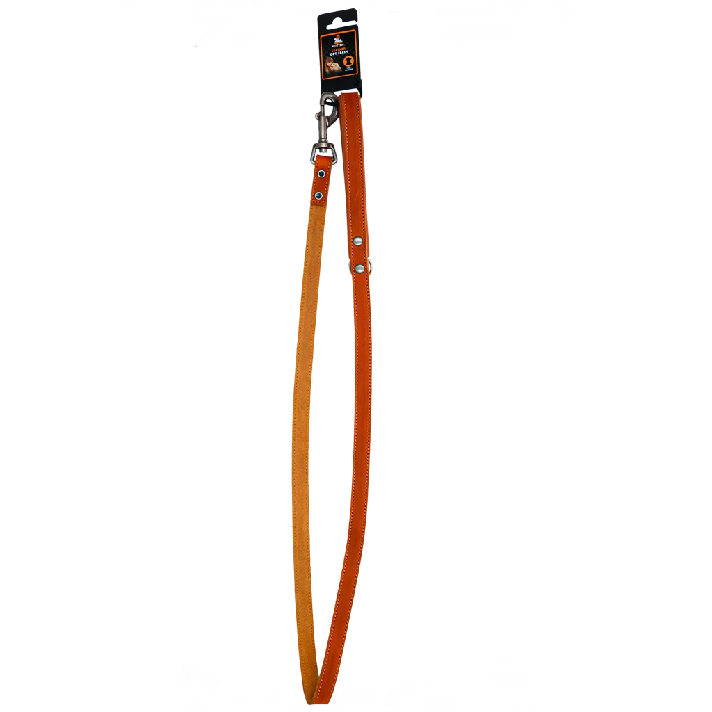 Laisse en cuir pour chien avec poignée rembourrée, cognac, 130 x 1,8 cm – Spotted! Pro – Image 2