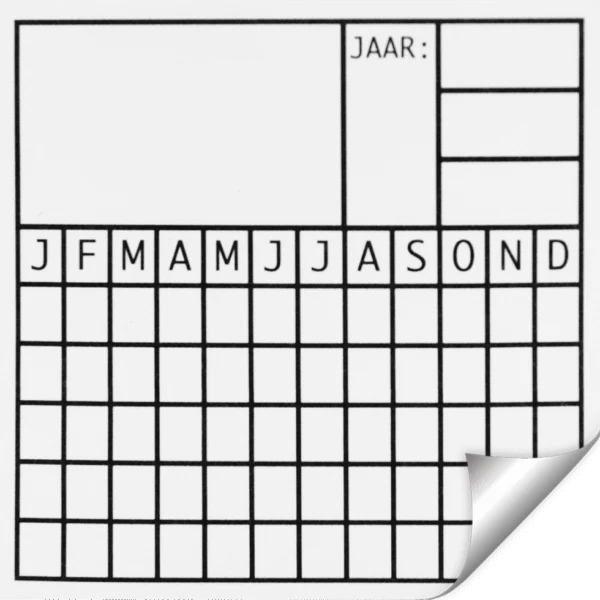 Autocollant de date pour les dates d’inspection, 5 x 5 cm, 10 pièces – Hofman Pest Control Datum