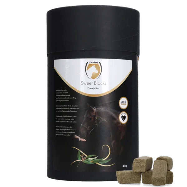 Friandises pour chevaux à l’eucalyptus, à faible teneur en sucre, 3 kg – Excellent Horse Sweet Blocks