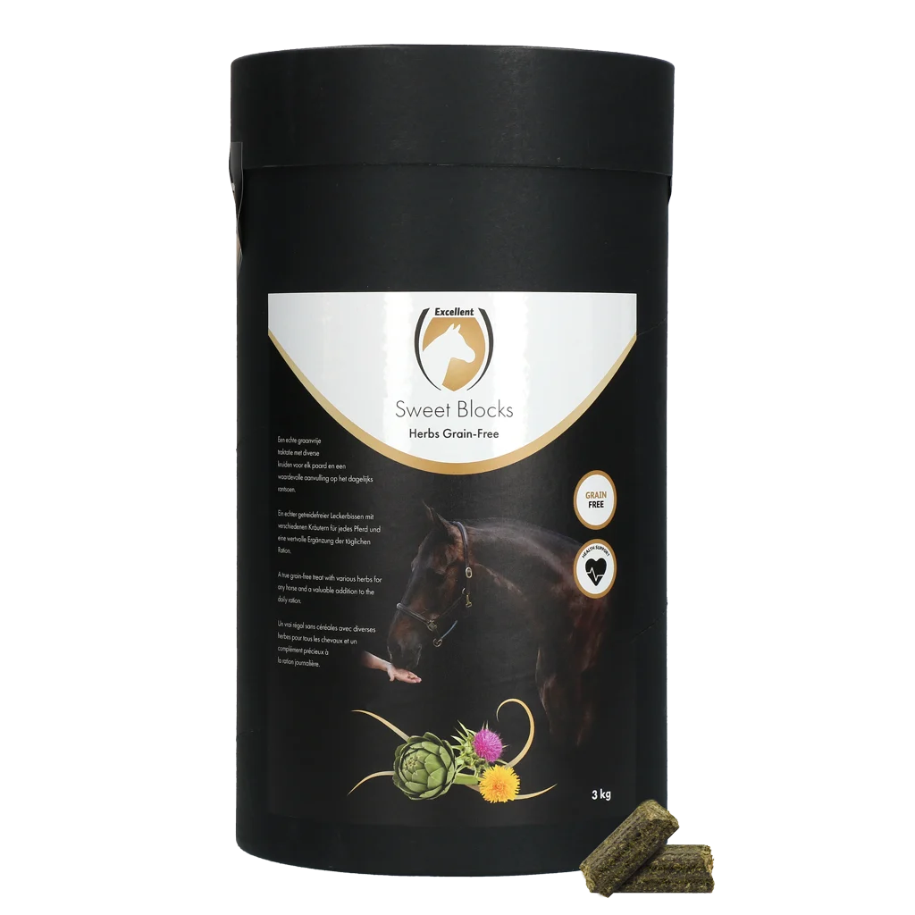 Friandises pour chevaux aux herbes, sans céréales, 3 kg – Excellent Horse Sweet Blocks Grain-Free Herbs – Image 1