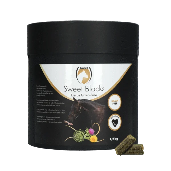 Friandises pour chevaux aux herbes, sans céréales, 1,2 kg – Excellent Horse Sweet Blocks Grain-Free