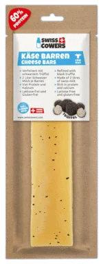 Barre de fromage pour chiens à la truffe noire, taille L – SwissCowers Cheese Bars Truffle L