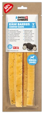 Bâtonnet de fromage pour chien à la truffe noire, taille S – SwissCowers Cheese Bars Truffle S