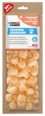 Friandises d’entraînement pour chiens au fromage et à l’huile de saumon, 30 récompenses – SwissCowers Cheese Crunchies Training Brain Booster