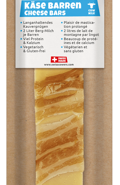 Bâton de fromage pour chiens au bacon, sans lactose – SwissCowers Cheese Bars Bacon L