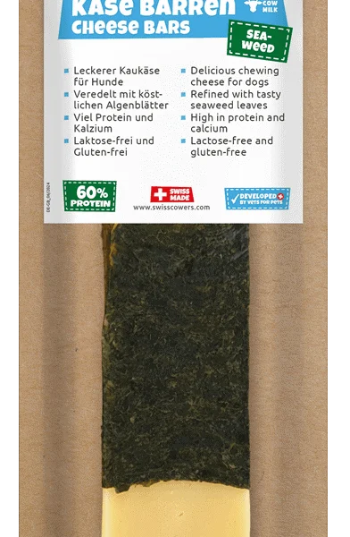 Barre de fromage pour chien aux algues, sans lactose – SwissCowers Cheese Bars Seaweed L