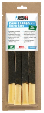 Bâtonnet à mâcher au fromage pour chiens aux algues, sans lactose – SwissCowers Cheese Bars Seaweed S