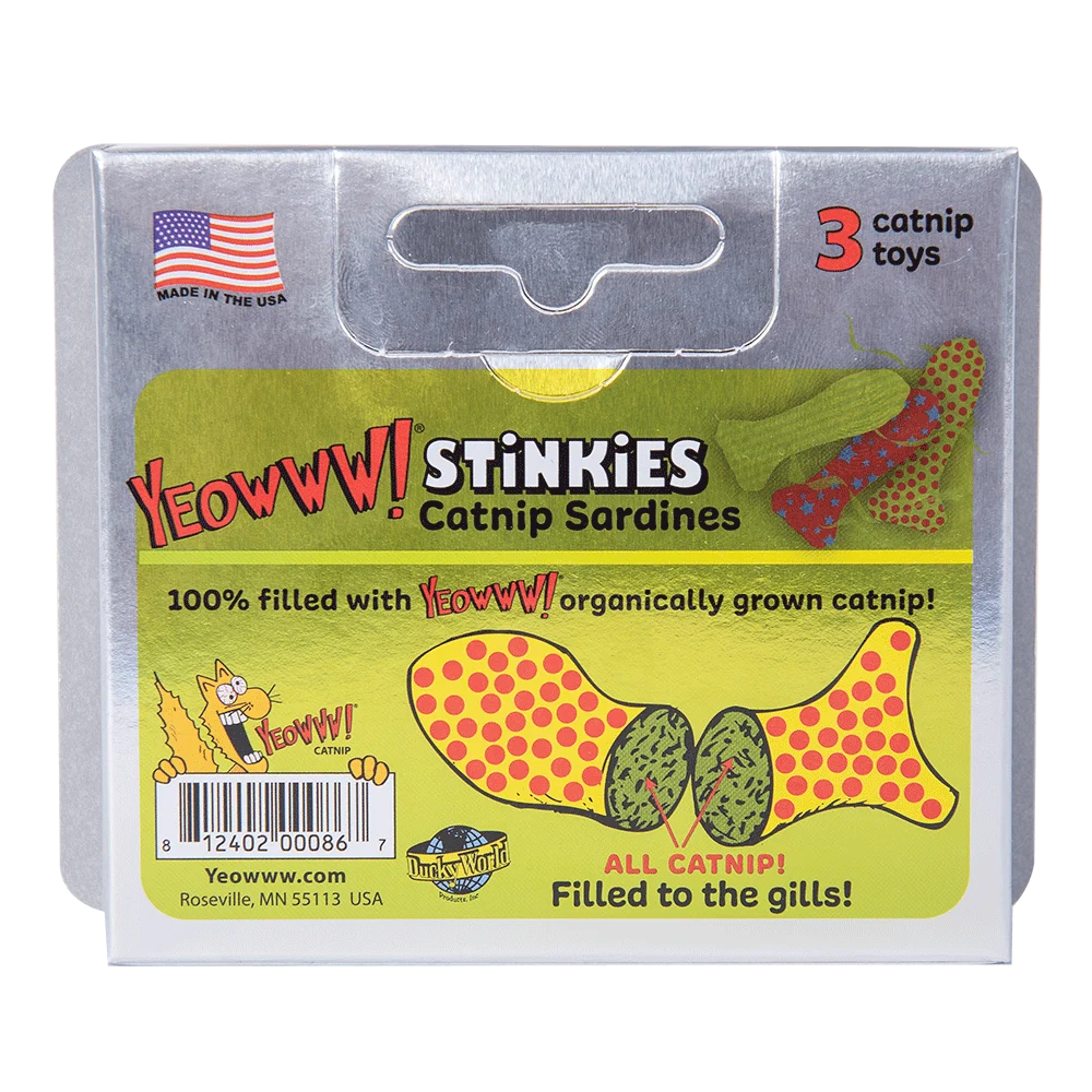 Sardines, jouets pour chat à la cataire – Yeowww! Stinkies Catnip Sardines Trio – Image 2