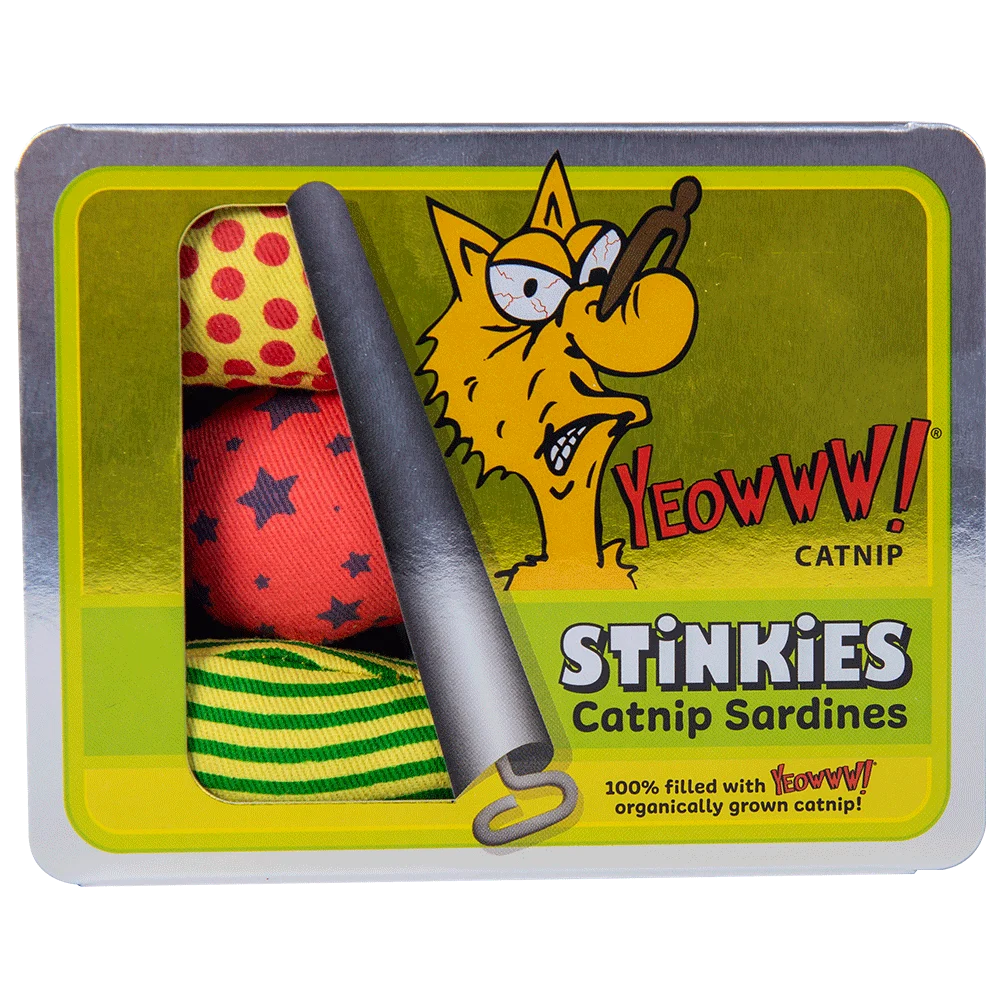 Sardines, jouets pour chat à la cataire – Yeowww! Stinkies Catnip Sardines Trio – Image 1