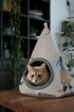 Tipi pour chat avec coussin, 42 x 56 cm – Takara Tipi Cherry Blossom – Image 2