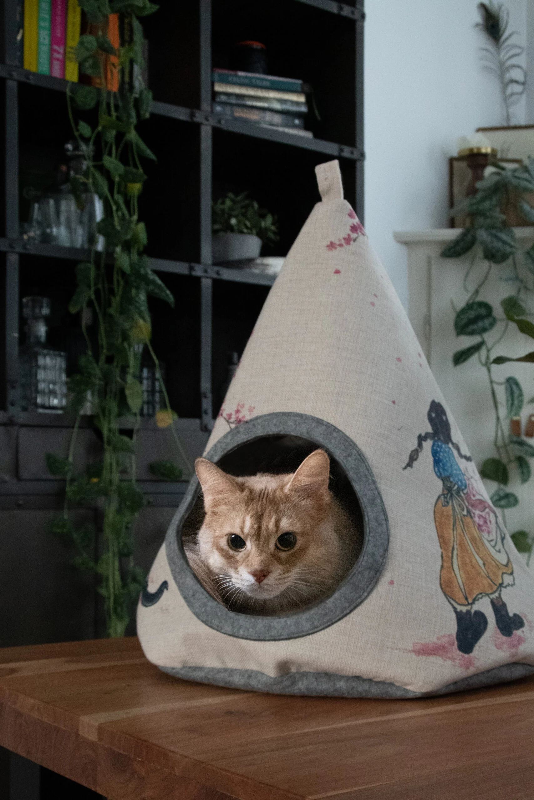 Tipi pour chat avec coussin, 42 x 56 cm – Takara Tipi Cherry Blossom – Image 2