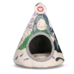 Tente tipi pour chat avec coussin, 42 x 56 cm – Takara Tipi Violet Flower