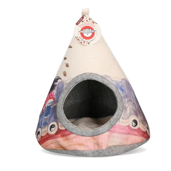 Tipi pour chat avec coussin, 42 x 56 cm – Takara Tipi Yin Yang