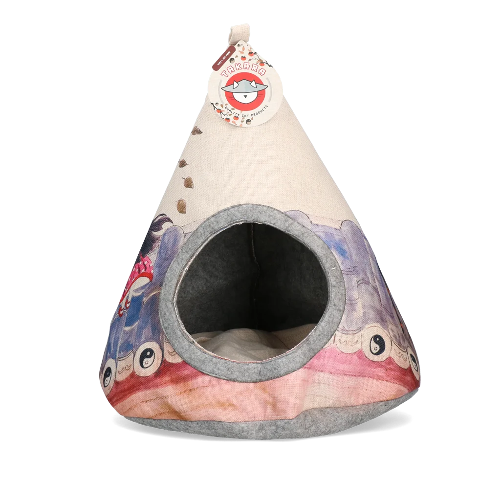 Tipi pour chat avec coussin, 42 x 56 cm – Takara Tipi Yin Yang – Image 1