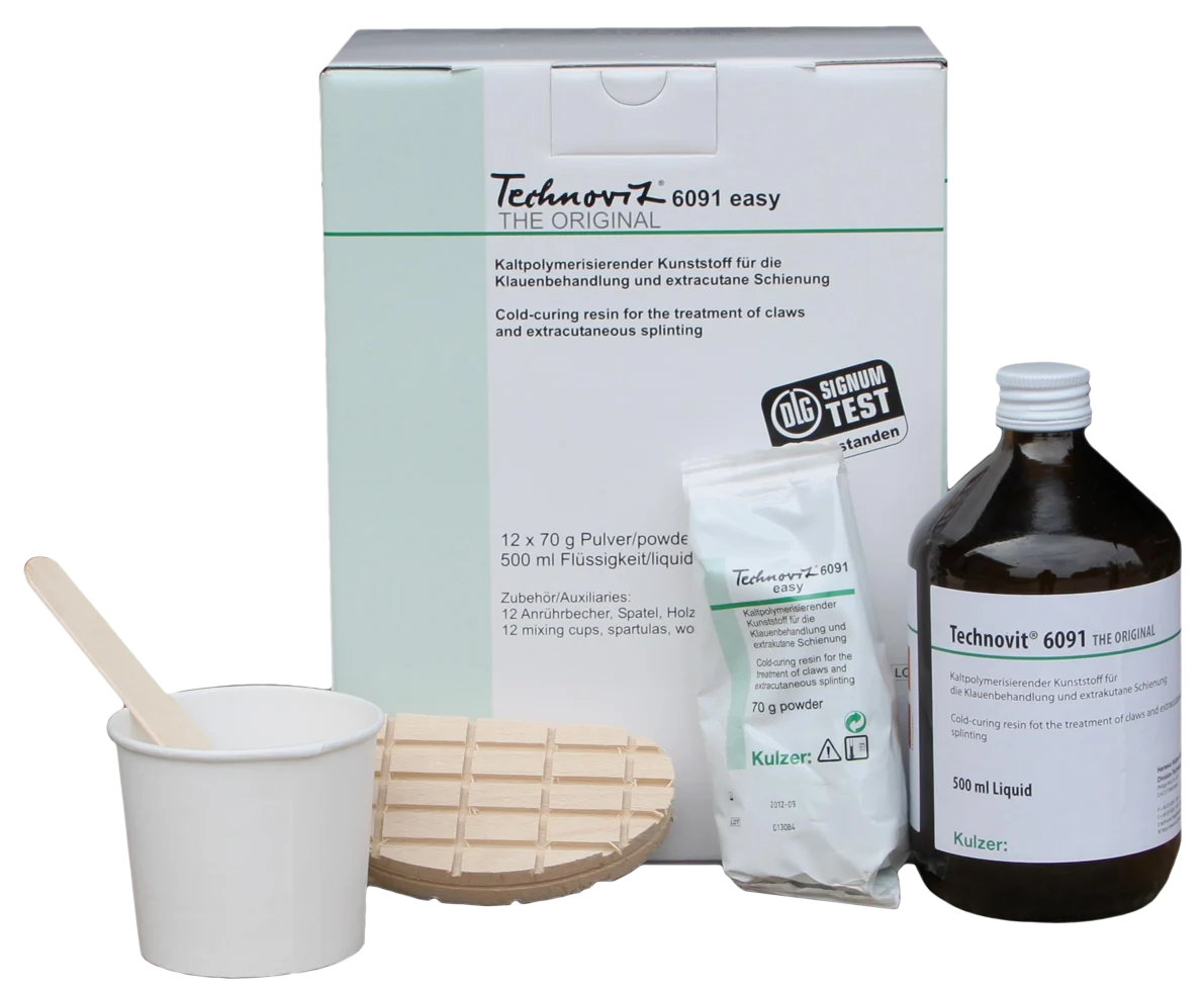 Kit de traitement des sabots pour 12 traitements, 12 x 70 g – Kulzer Technovit 6091 Easy – Image 1