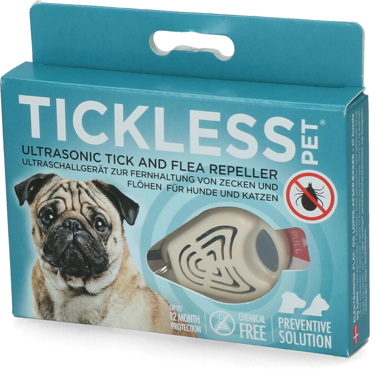 Répulsif à ultrasons contre les tiques et les puces pour chien et chat, beige – Tickless Pet – Image 2