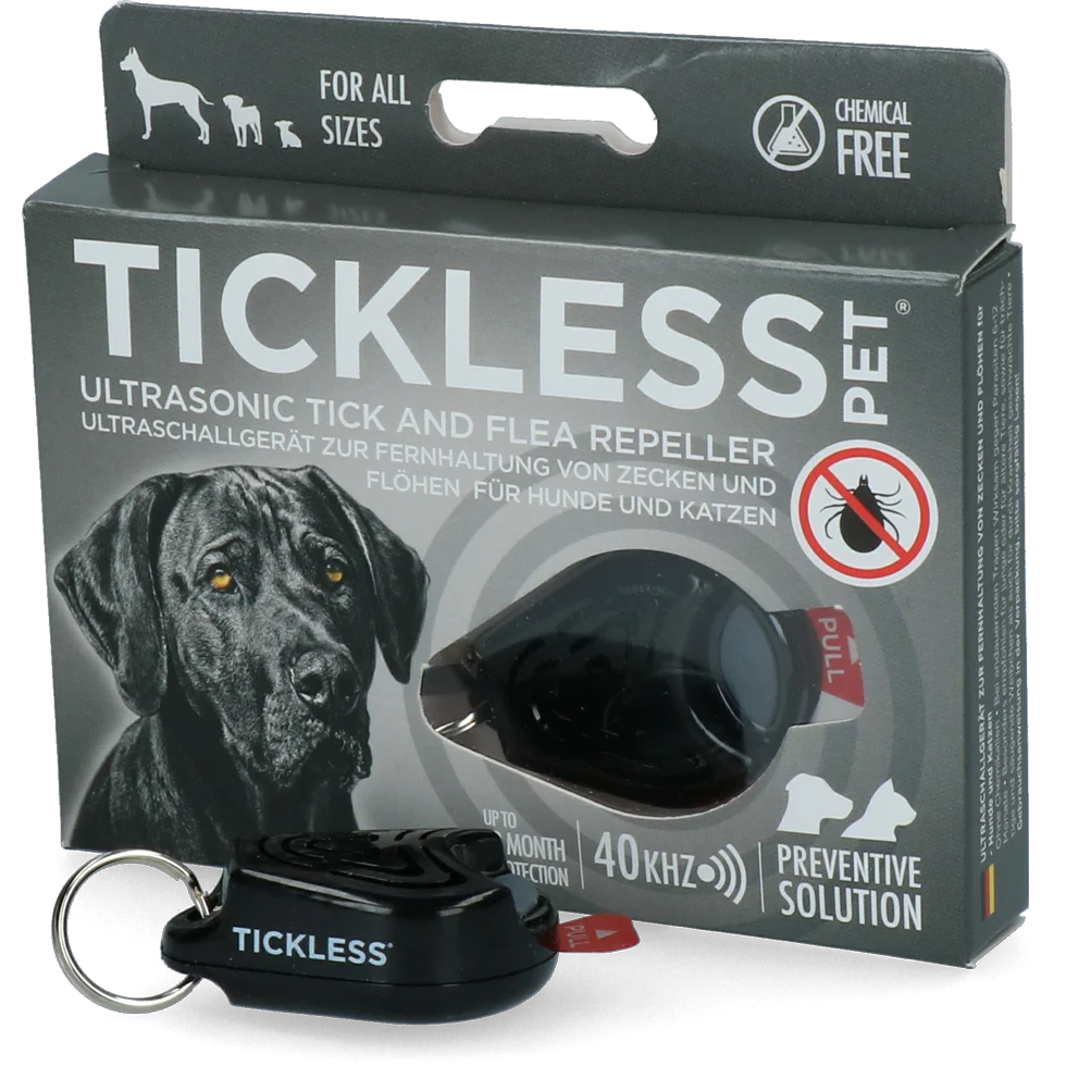 Répulsif à tiques et puces pour chien et chat à ultrasons, noir – Tickless Pet – Image 1