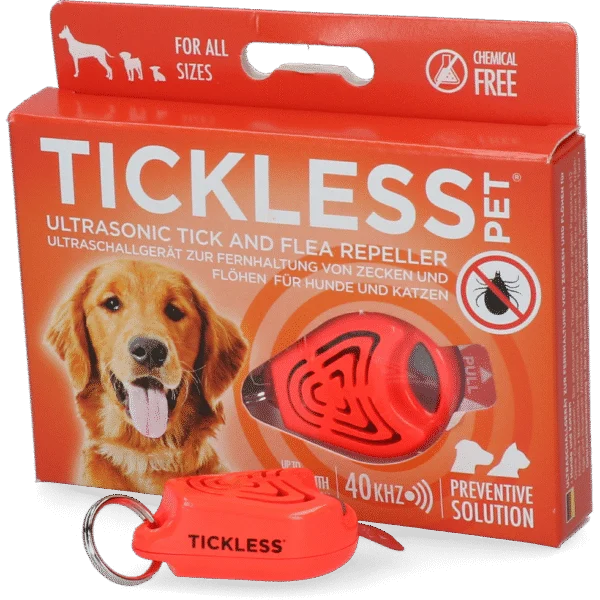 Répulsif à tiques et puces pour chien et chat à ultrasons, orange – Tickless Pet