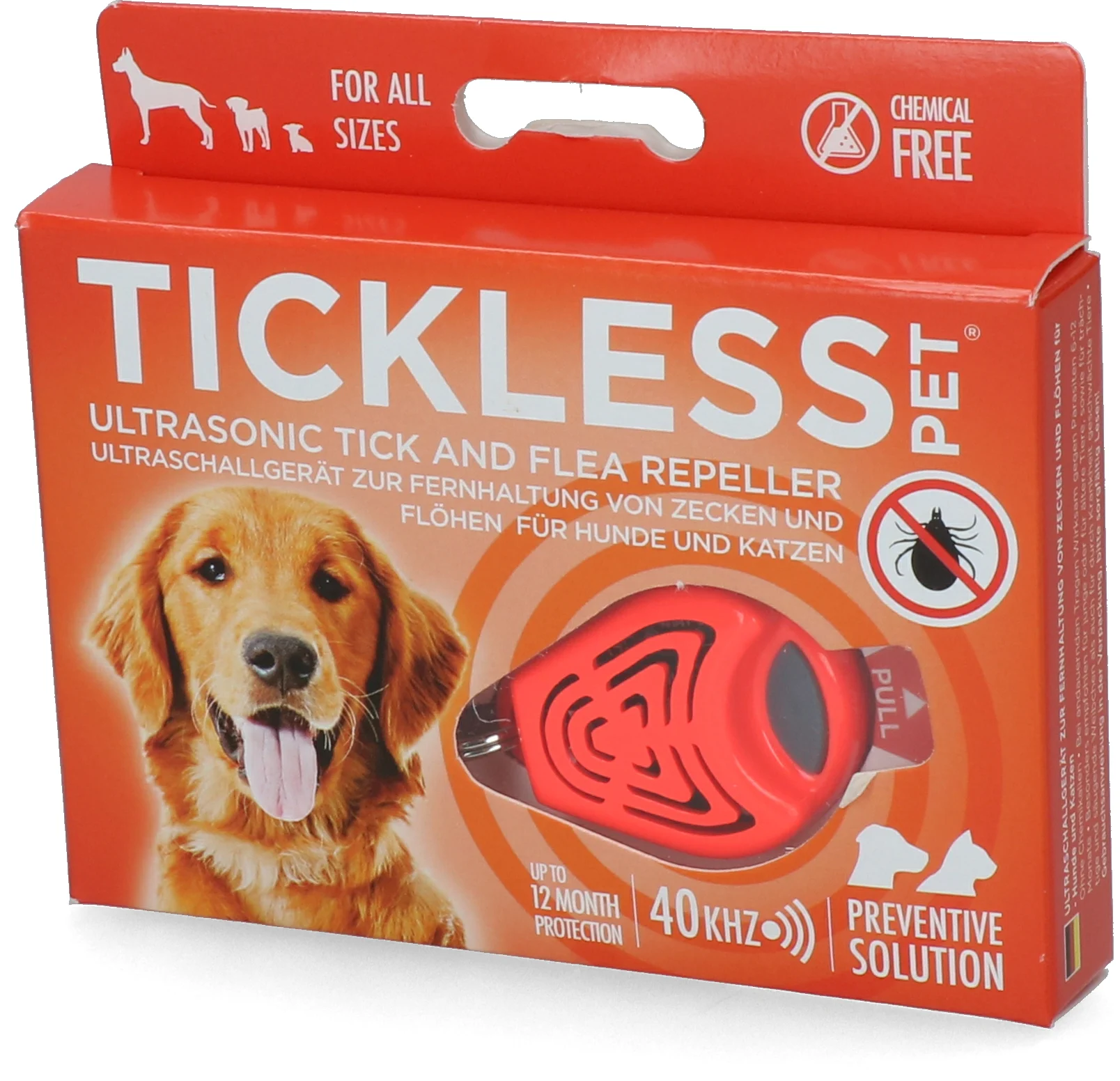 Répulsif à tiques et puces pour chien et chat à ultrasons, orange – Tickless Pet – Image 2