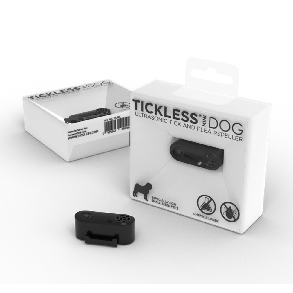 Répulsif à tiques et à puces pour petits chiens, rechargeable, noir – Tickless Mini Dog – Image 1