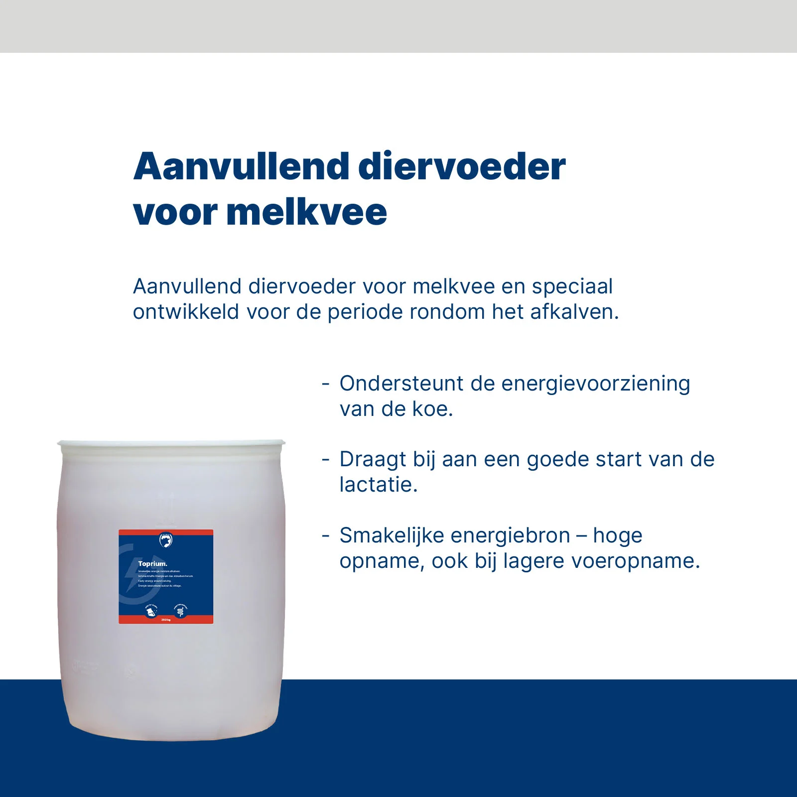 Aliment complémentaire pour vaches laitières autour du vêlage, 250 kg – Excellent Toprium – Image 2