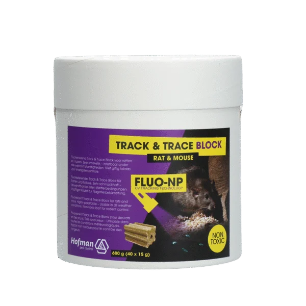 Bloc de monitoring pour souris et rats, fluorescent, 40 x 15 g – Fluo-NP Track & Trace Block