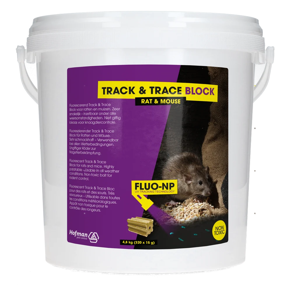 Bloc de suivi fluorescent pour souris et rats, 320 x 15 g – Fluo-NP Track & Trace Block – Image 1
