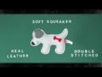 Peluche pour chien en cuir de bovin avec couineur discret, gris clair – Doggy Doodles Puppy – Image 5
