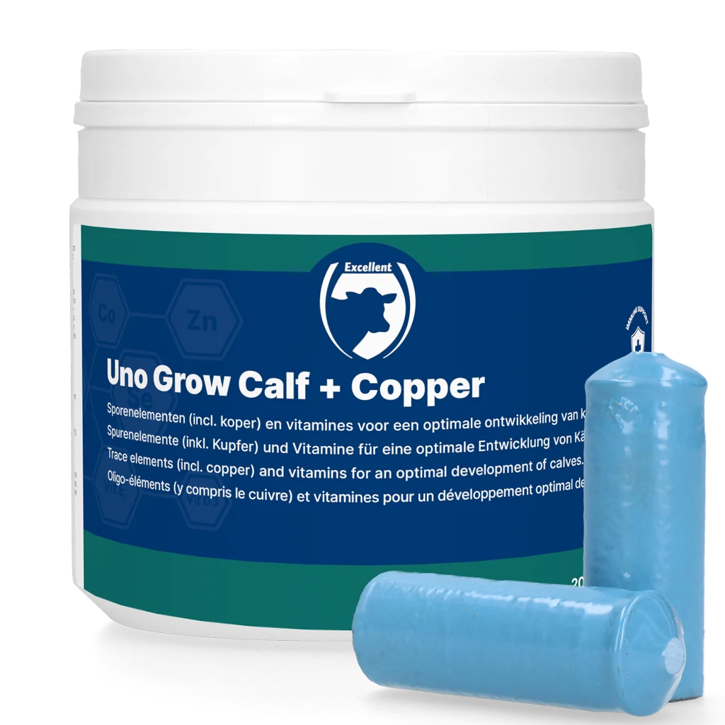 UNO004M.png Bolus minéral avec cuivre pour veaux, 20 x 40,5 g – Excellent Uno Grow Calf + Copper – Image 1