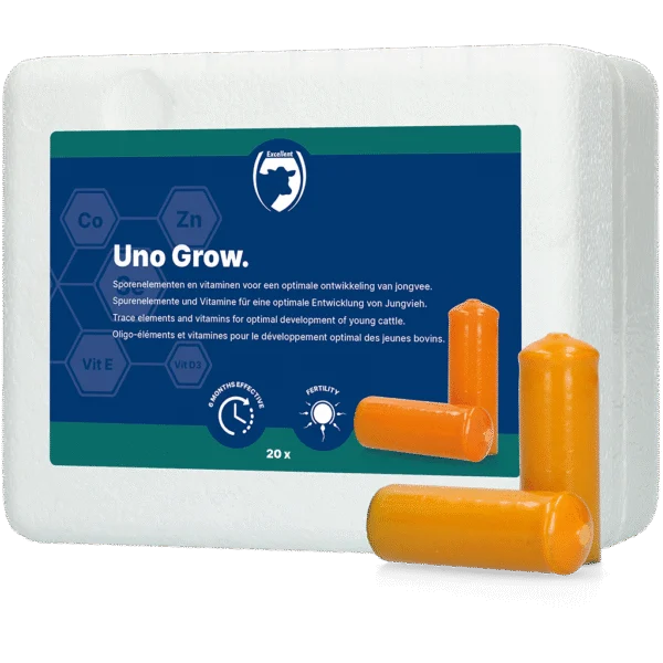 Bolus minéral pour jeunes bovins, 20 x 112 g – Excellent Uno Grow