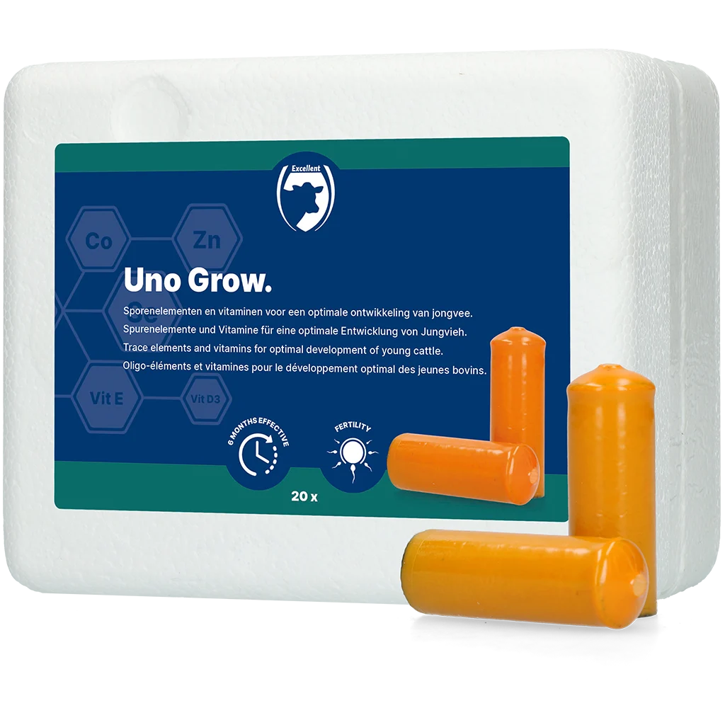 Bolus minéral pour jeunes bovins, 20 x 112 g – Excellent Uno Grow – Image 1