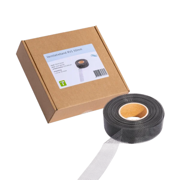 Bande de ventilation en inox contre les nuisibles, noire, 30 m x 5 cm – VentiStrip