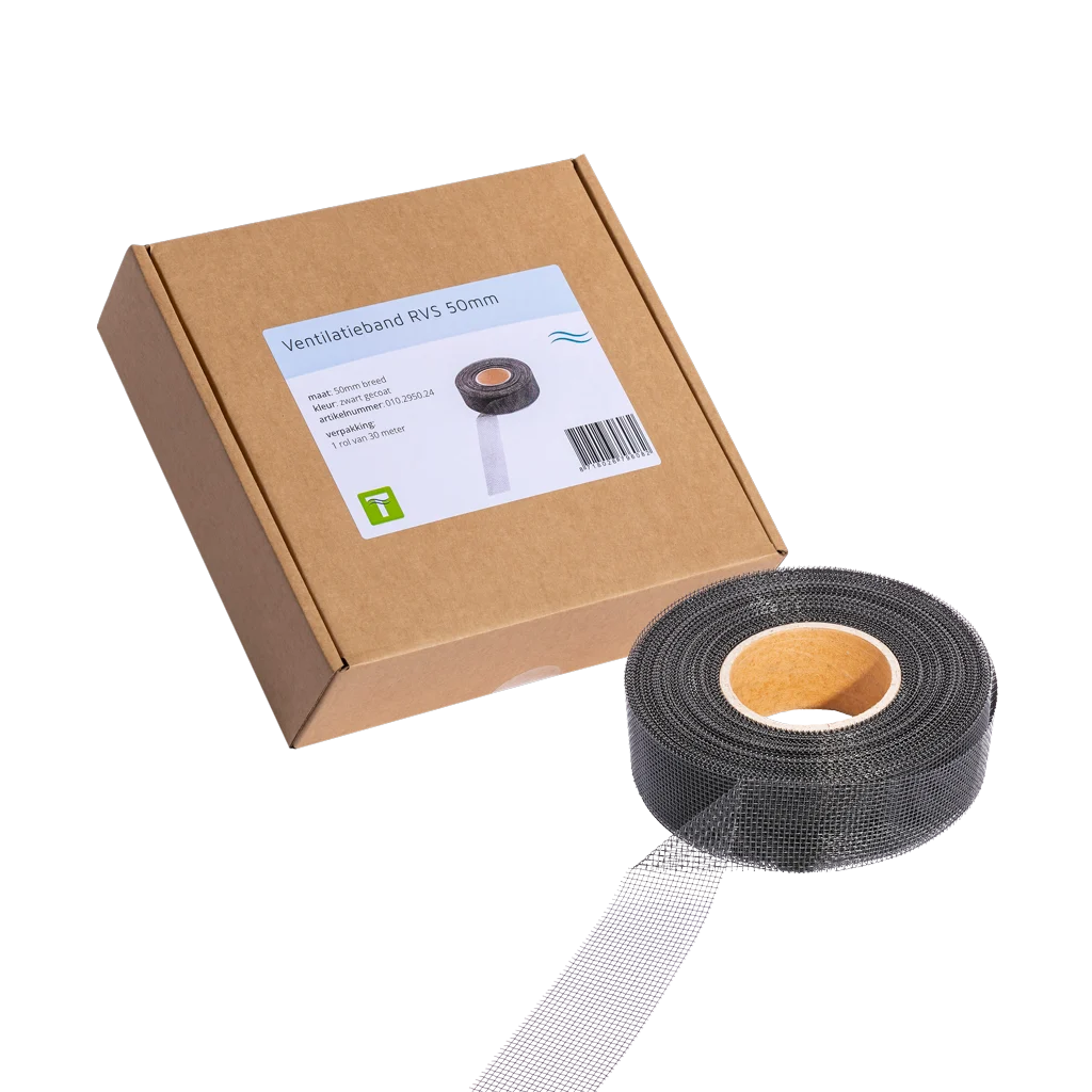 Bande de ventilation en inox contre les nuisibles, noire, 30 m x 5 cm – VentiStrip – Image 1