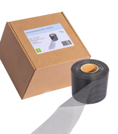 Bande de ventilation contre les nuisibles en acier inoxydable, noire, 30 m x 15 cm – VentiStrip
