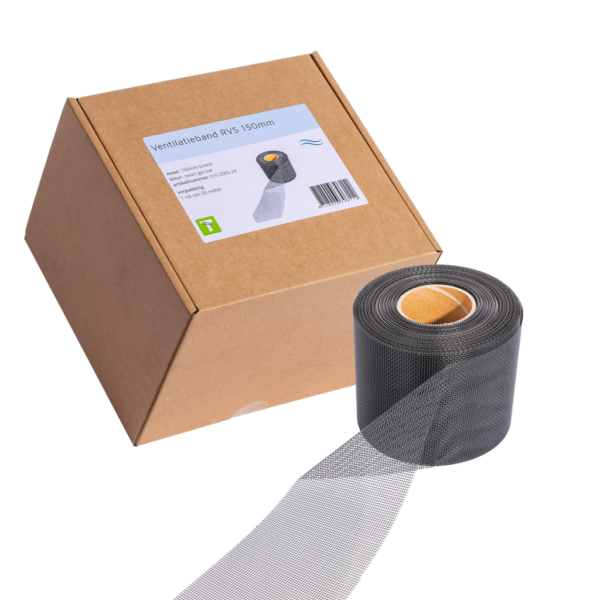 Bande de ventilation contre les nuisibles en acier inoxydable, noire, 30 m x 15 cm – VentiStrip